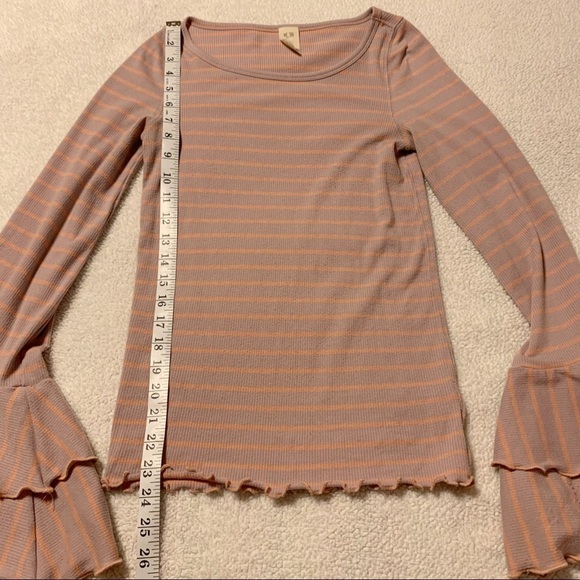 Free People Good Find Bell Fluted Sleeve Ribbed Top - Picture 7 of 14